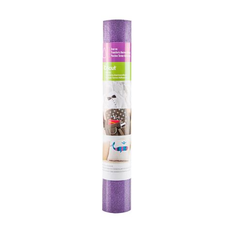 Cricut Glitter Iron-On  30x48cm (Grape); 1 roll 12 in. x 19 in. Glitter Iron-on; Ideal for T-shirts, team or club wear, bags, aprons, home decor, and more!; Use with all Cricut® cutting machines